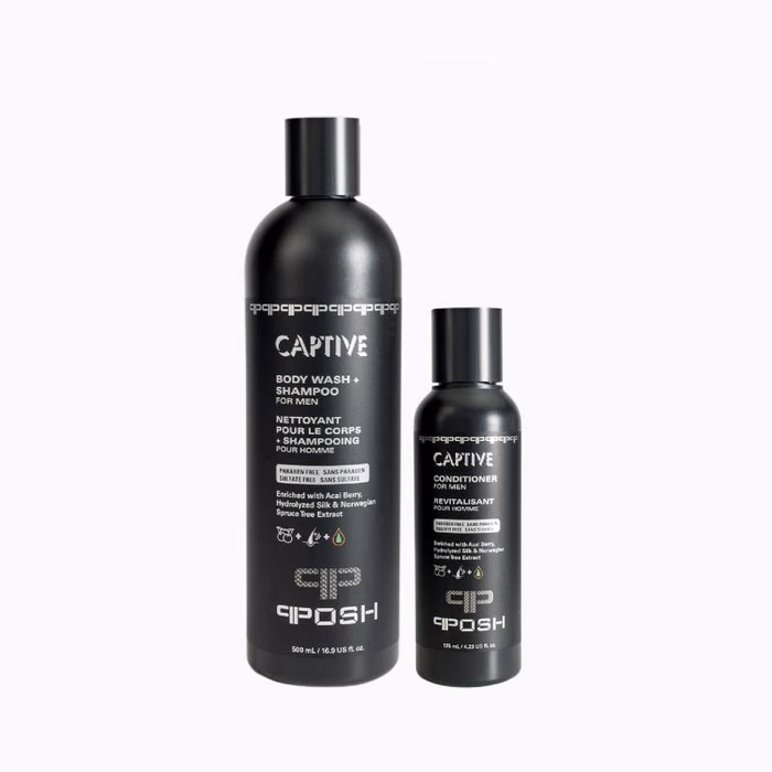 Captive Body Wash + Shampoo and Conditioner Set For Men - 2 Bottles